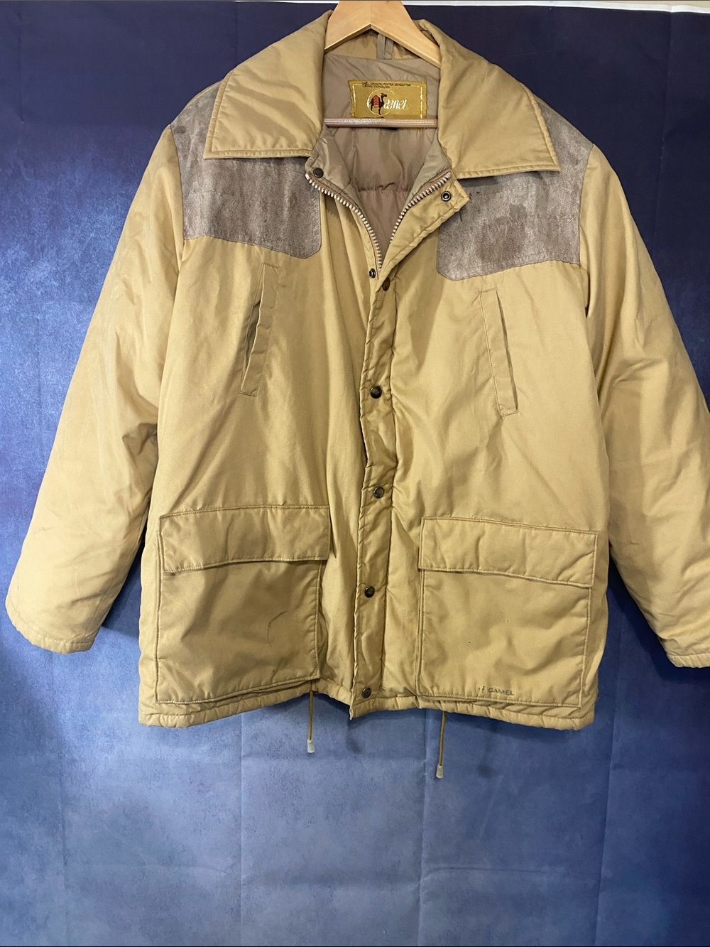 Vintage-Camel Tan Puffer Jacket - 80% Northern Goose Down feathers.